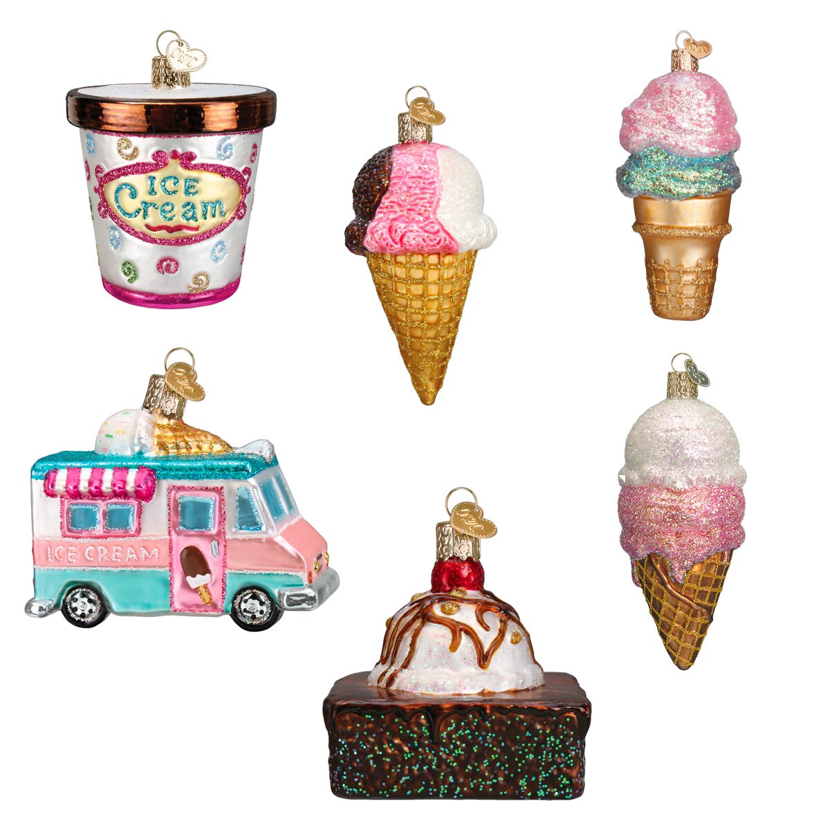 Old World Christmas: Ice Cream Hanging Ornaments, Set of 6