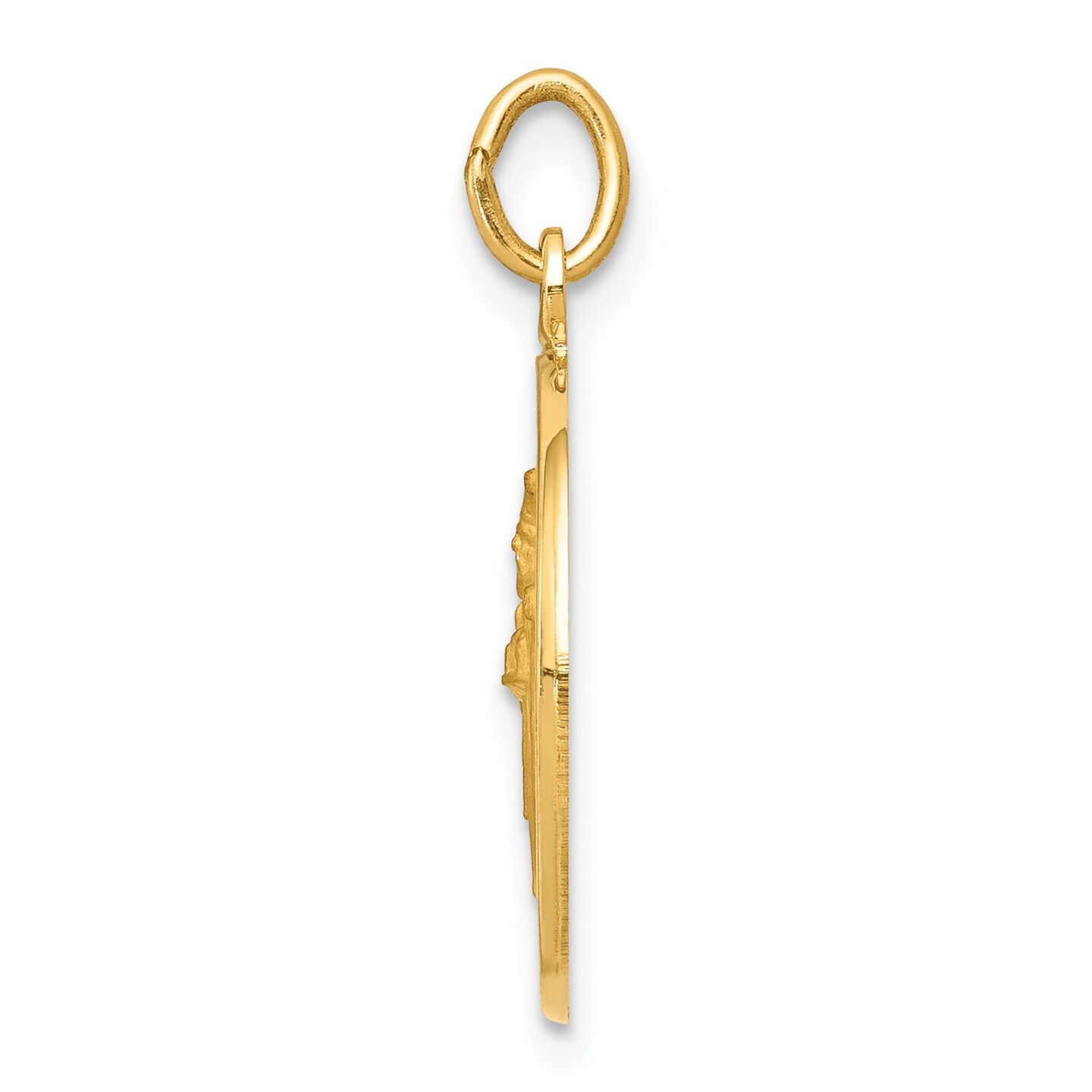 14K Yellow Gold Saint Patrick Medal Charm Religious Jewerly 23mm x 15mm