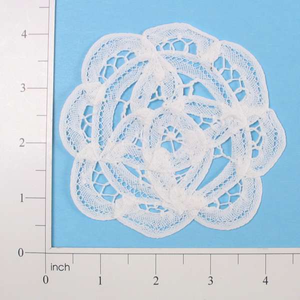 Round Battenberg Doily Applique/Patch - White - 4&#x22;