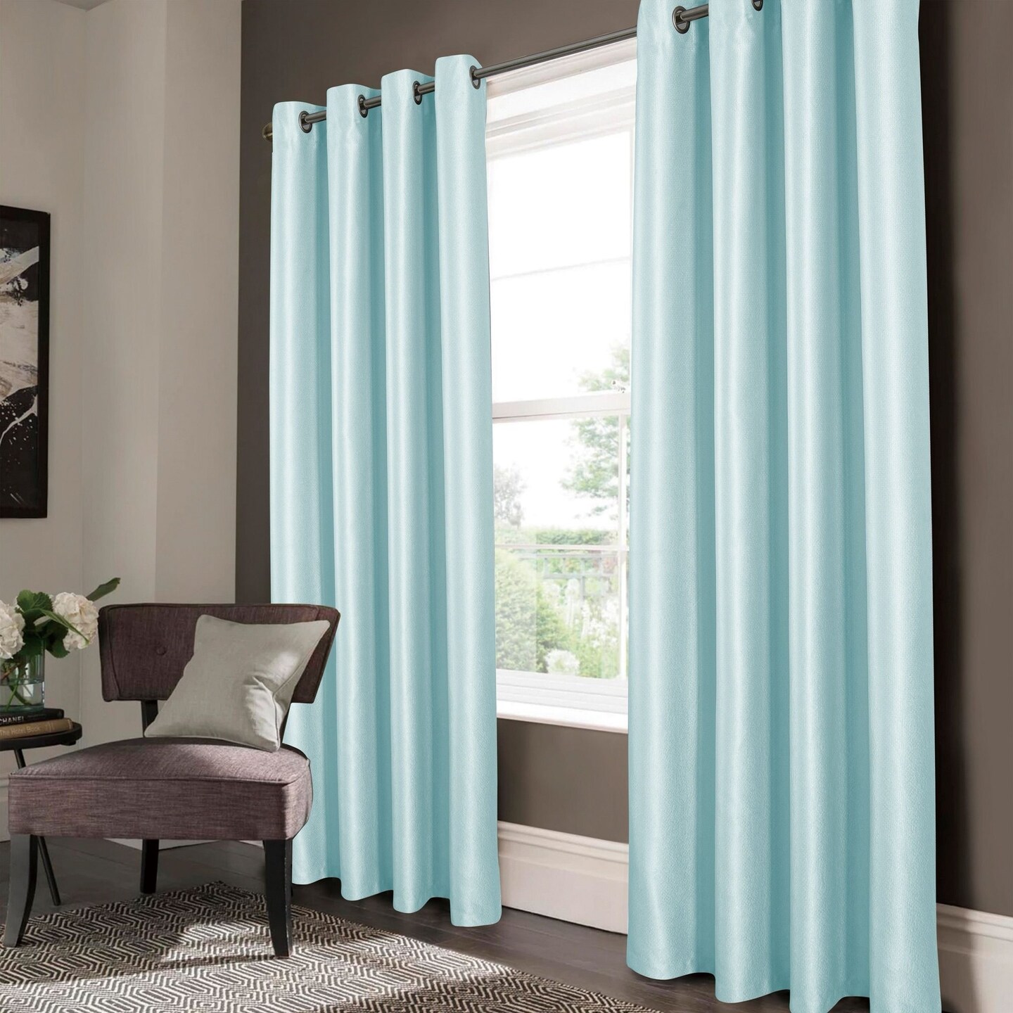 Bargain Hunters 2-Panel: Lido Matte Embossed Thermal Blackout Bedroom Window Grommet Curtain Panel Pair 84&#x22;