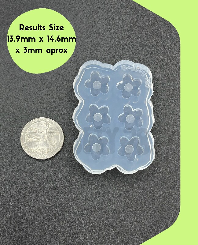 Flower Good Vibes Stud Resin Silicone Mold , Uv Resin Mold , Polymer Clay Mold (A1)