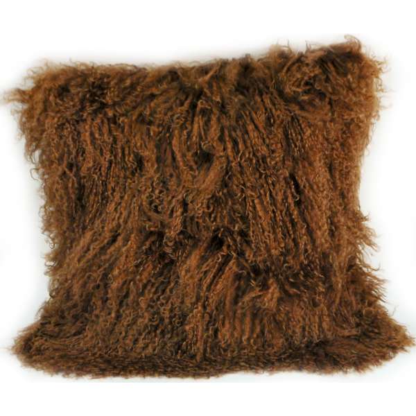 Mongolian Sheep Fur Throw Pillow 16&#x22;X&#x22;6&#x22;