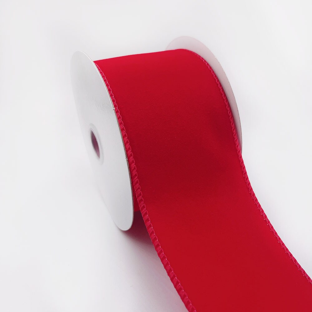 Holiday Christmas Velvet wired edge ribbons, 2.5&#x22; x 10 yards