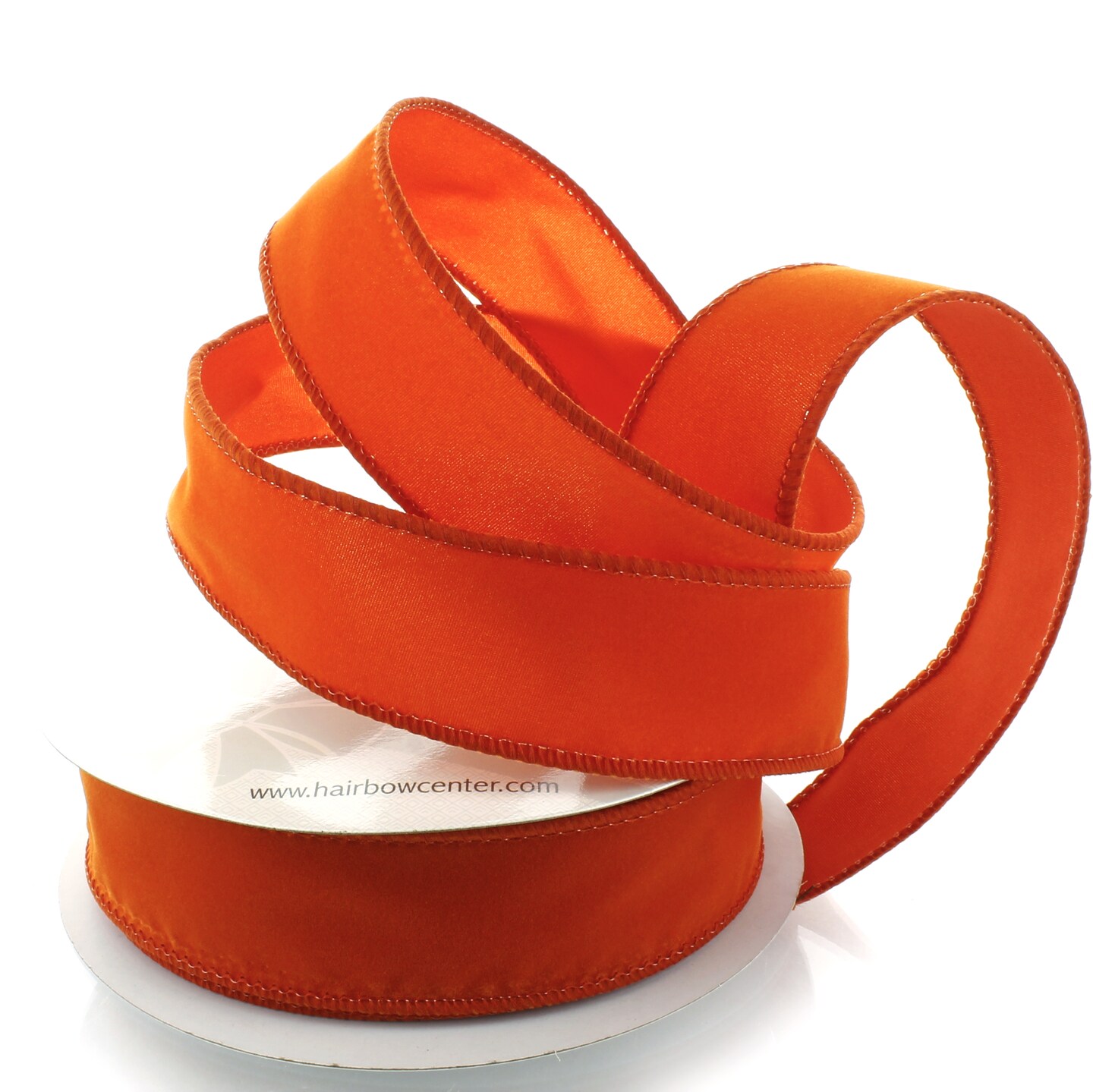 1.5&#x22; Wired Suede Velvet Ribbon Burnt Orange - 10 Yards
