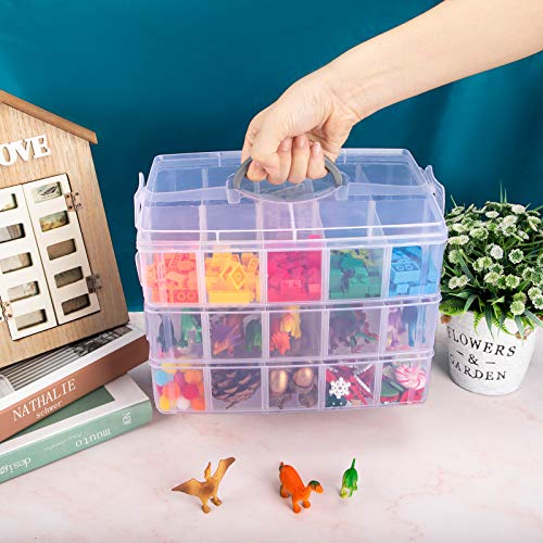 SGHUO 3-Tier Stackable Storage Container Box Bead Organizers and Storage  for Craft Storage, Kids Toys, Art Crafts, Jewelry, Beauty Supplies, Sewing  Storage