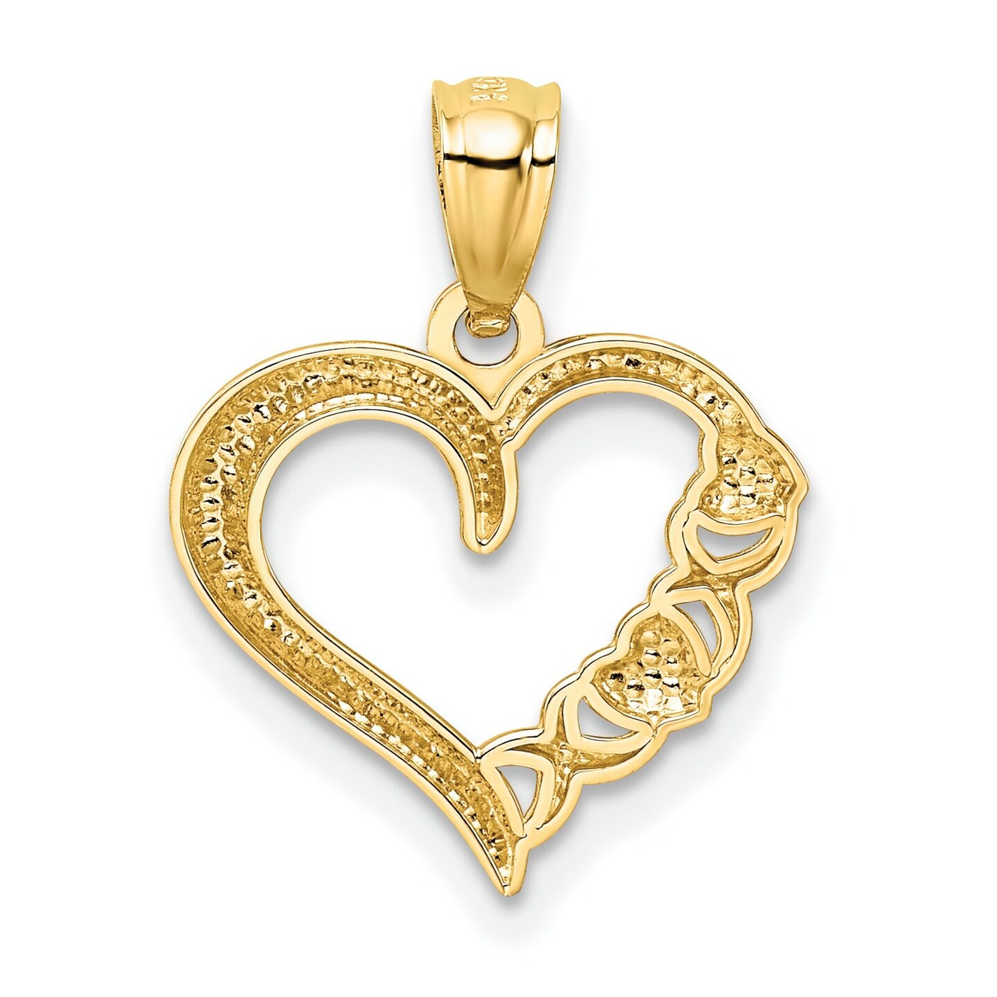 14K Two Tone Gold Heart XO Pendant Charm Jewelry 19mm x 15mm