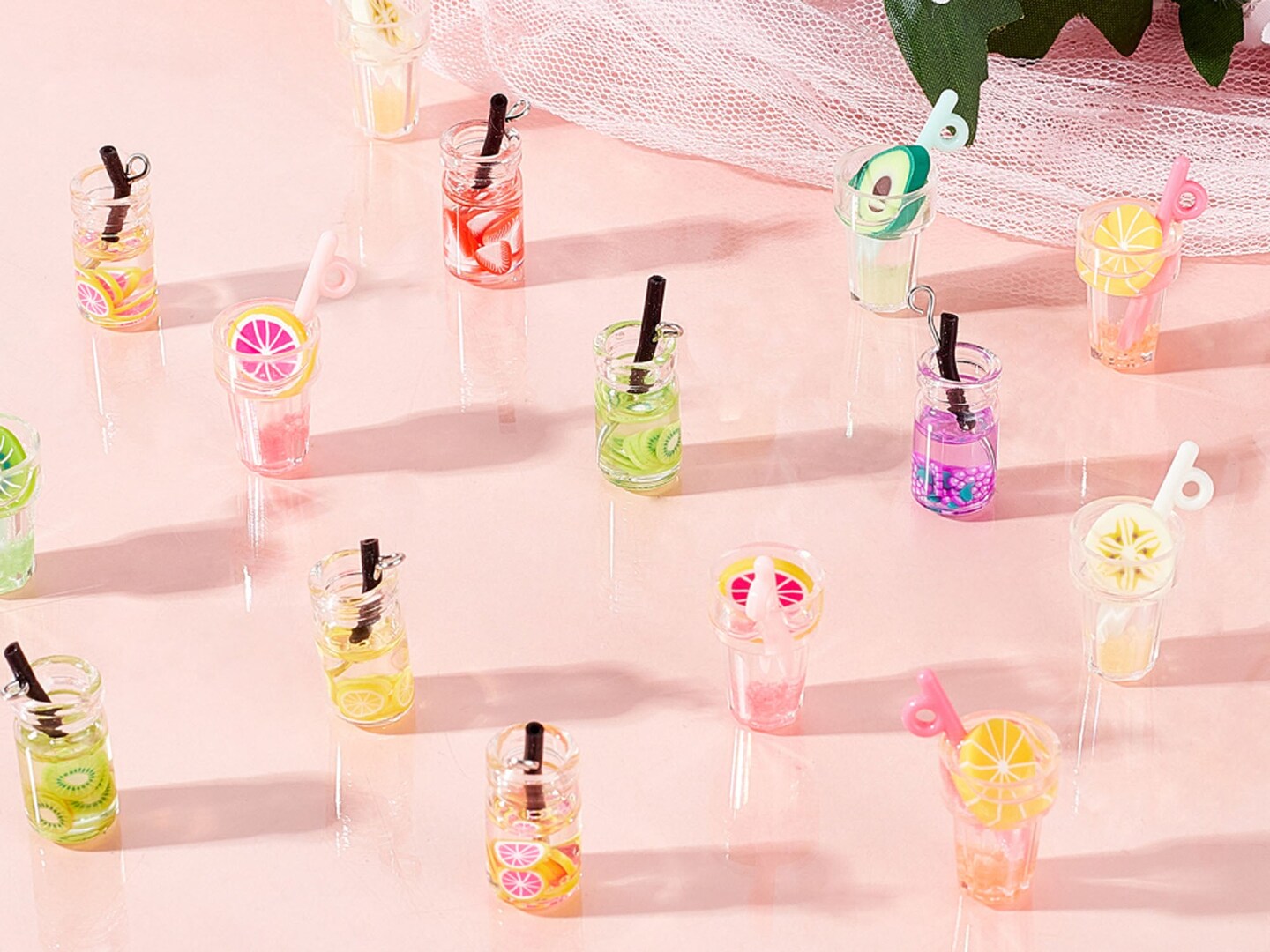 *10* Mixed Resin Summer Drink Charms