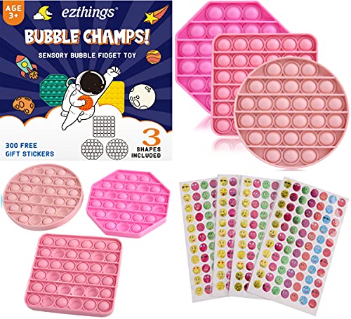 eZthings Heavy Duty Stress Relief Sensory Toy - Push Bubble Fidget Toys for Kids and Adults