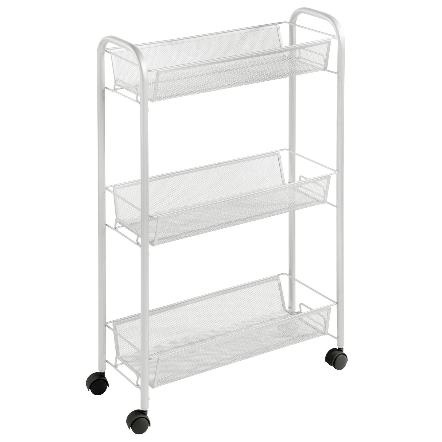 mDesign Portable Metal Rolling Laundry Utility Cart