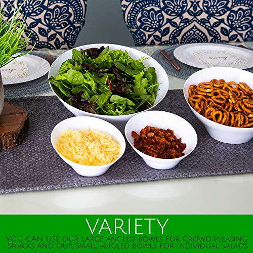 8 Pck Disposable Angled Plastic Bowls Round Small Serving Bowl, Elegant for Party's, Snack, or Salad Bowl, Clear Pack of 8