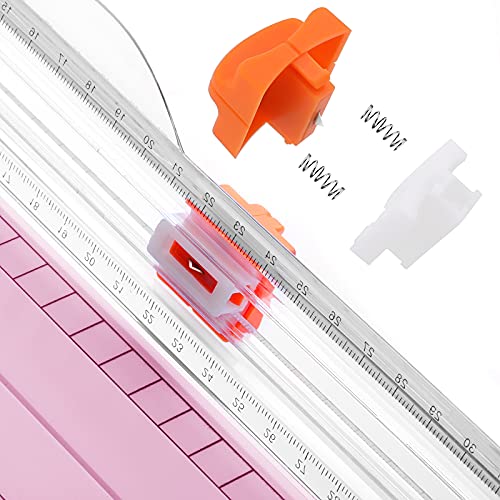 A4 Paper Cutter 12 Inch Titanium Straight Paper Trimmer with Side Ruler for Scrapbooking Craft, Paper, Coupon, Label, Cardstock(Pink)