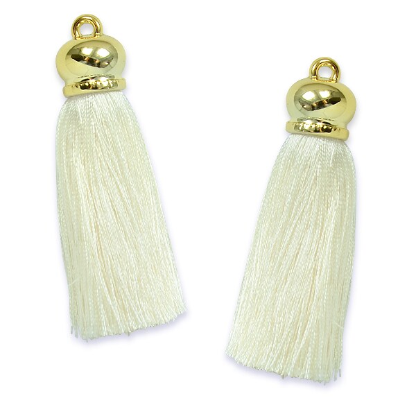 Hera 2 3/4&#x22; Tassel with Gold Cap 2PK