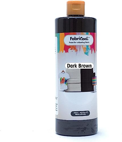 Dark Fabric Paint - 8.5 oz / 250ml, Dark Brown, Ideal for Restoring or Changing the Color of Couches, Chairs, Upholstery, Soft Furnishings, Car Interiors, Clothing, and Footwear