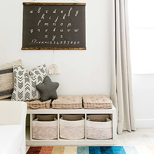 OrganiHaus Woven Storage Basket | Nursery Storage Basket | Towel Basket for Bathroom | Cotton Rope Basket for Storage | Decorative Storage Baskets | Woven Baskets for Storage | Book Basket - Brown