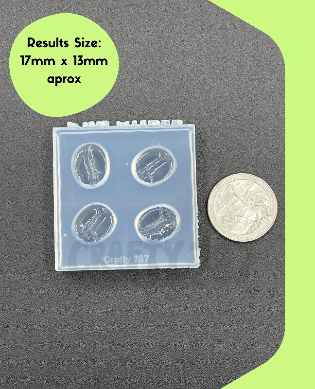 Coffee Bean Silicone Mold, Rsin Mold, Polymer Clay Mold (A15)