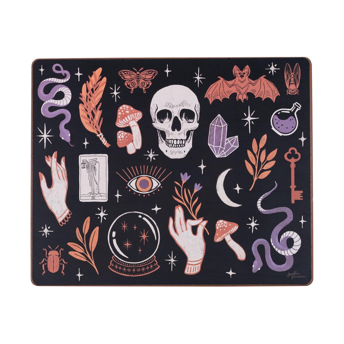 13&#x22; x 16&#x22; Halloween Skull Magic Designed Hardboard Single Placemats