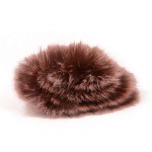 Rabbit Fur Round Brooch
