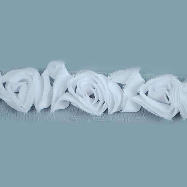 Organza Roses on Net Trim