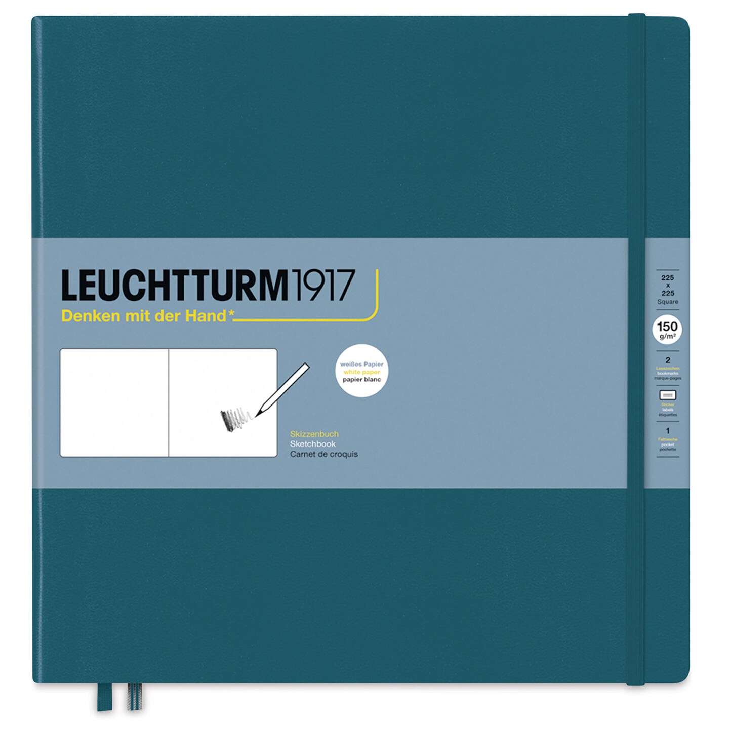 Leuchtturm1917 Sketchbook - Pacific Green, 8-7/8&#x22; x 8-7/8&#x22;