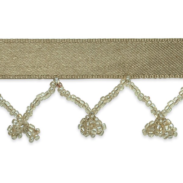 Conso 1 1/2&#x22; Beaded  Y  Fringe  W /Tied Bow Trim