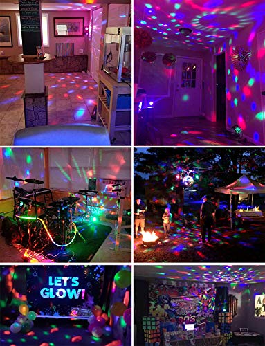 Sound Activated Party Lights with Remote Control - DJ Lighting Disco Ball Strobe Lamp with 7 Modes, Ideal for Home, Room, Dance Parties, Birthdays, Karaoke, Halloween, Christmas, Weddings, and Club Decorations