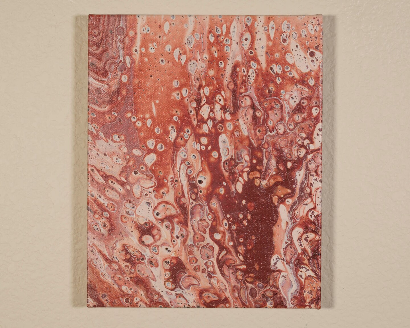 ORIGINAL Fluid Acrylic Pour Painting, 8x10 Canvas Wall Art