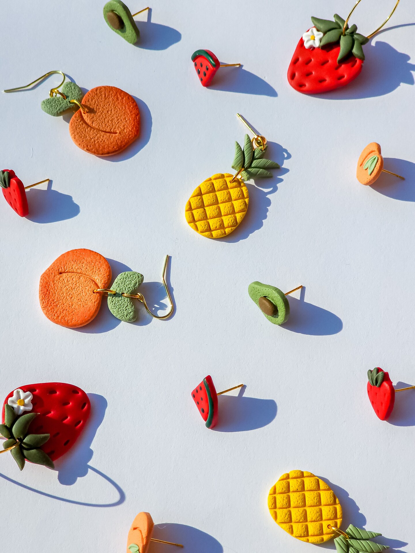 Sweet Peach Dangles | Summer Fruit Collection | Handmade Polymer Clay Earrings