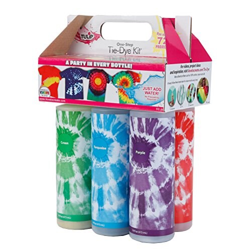 Tie-Dye Kit Extra Large Block Party 16 oz Easy Squeeze Bottles, All-in-1 Kit for Group Activity Tie-Dye, 6, Vibrant Colors