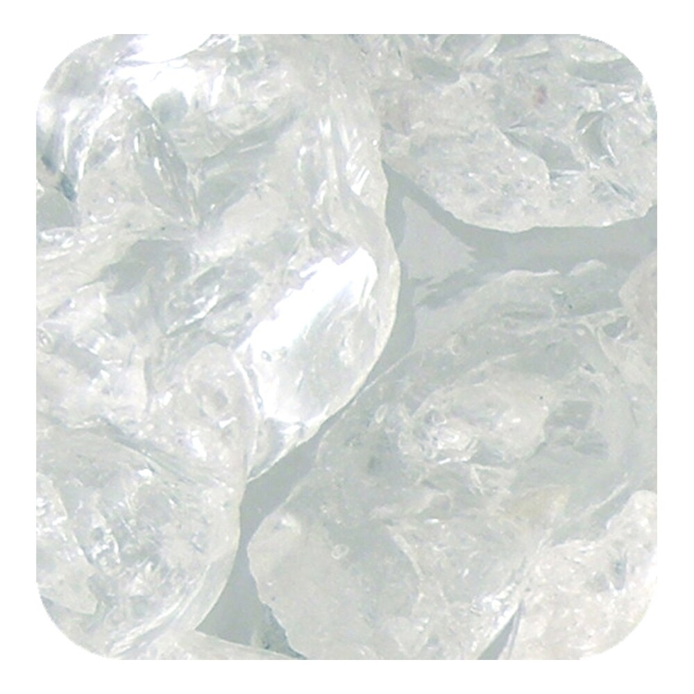 ICE1008 Colored ICE Real Glass Gems, Scatters Box 10 lb (4.5 kg) 1.5" - 2 " - Clear