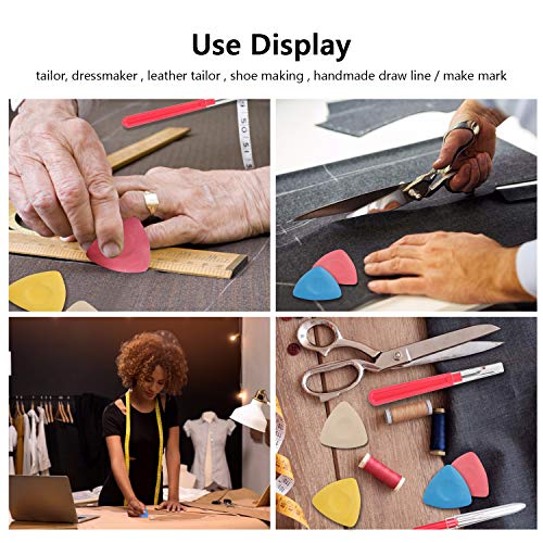 10PCS Tailors Chalk,Sewing Fabric Chalk and Fabric Markers for Quilting, Tailor’s Chalk,4PCS Heat Erasable Fabric Marking Pens with 4 Refills,3 PCS Sewing Fabric Pencils