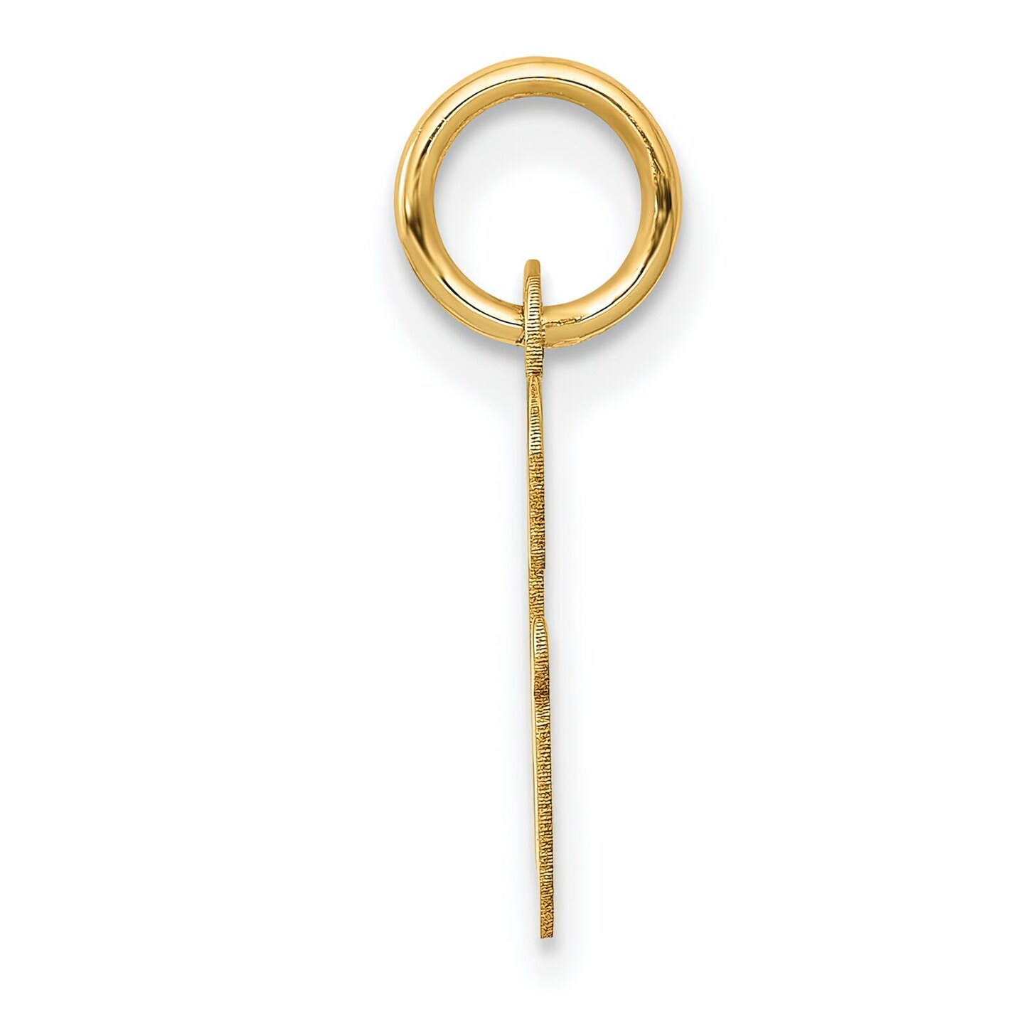 14K Yellow Gold Small Script Initial Letter G Charm Jewerly 17mm x 8mm