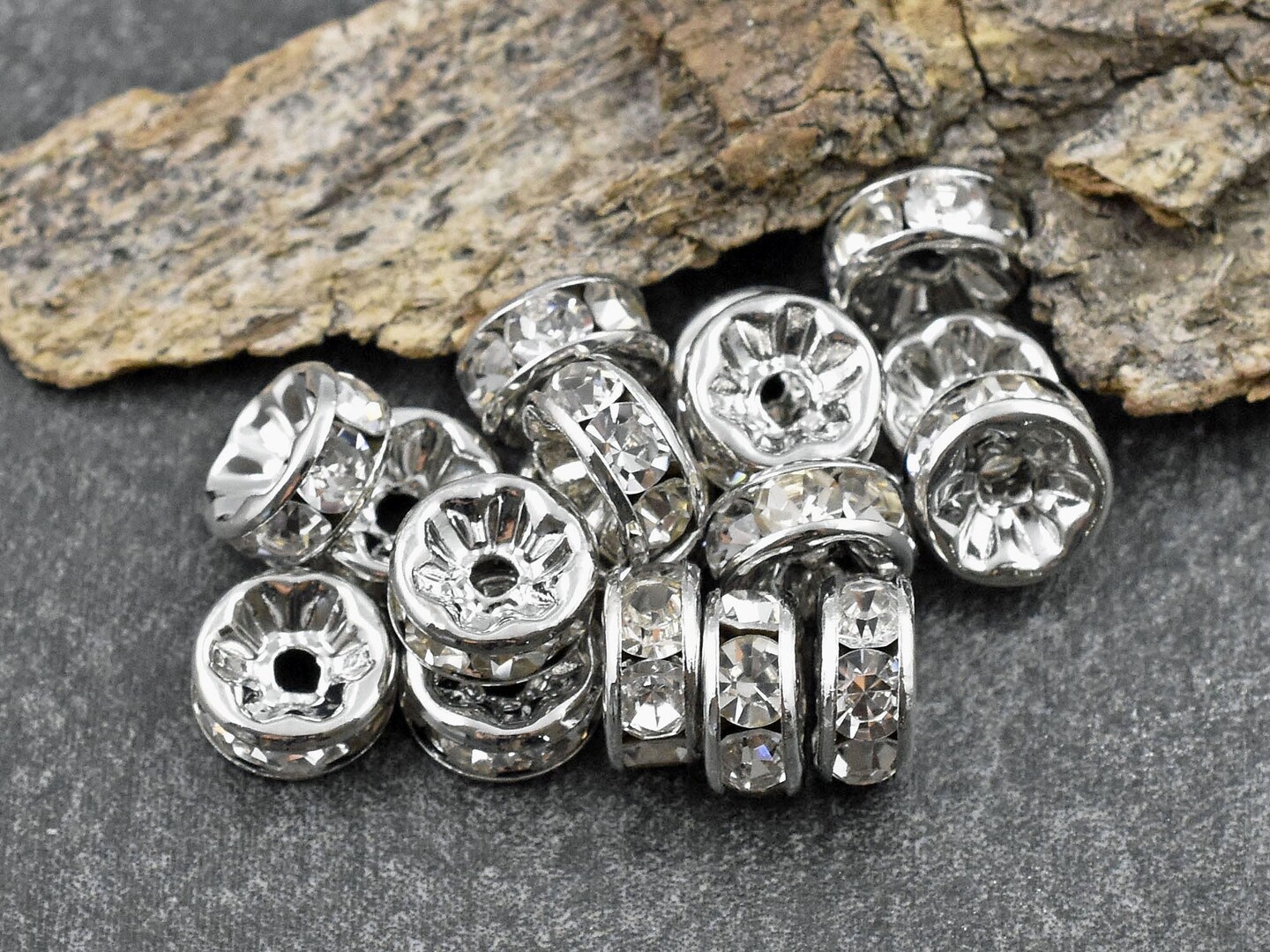 Rhinestone rondelle 2025 spacer beads