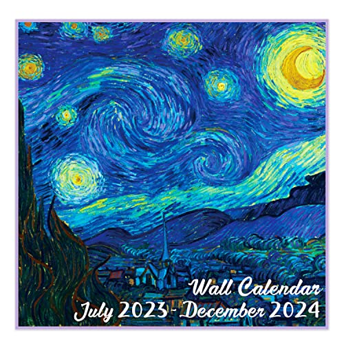 2023-2024 Wall Calendar - Calendar 2023-2024, 18-Month Monthly Wall Calendar 2023-2024, 2023-2024 Calendar from Jul. 2023 - Dec. 2024, 12&#x22; x 24&#x22; (Open), Unruled Blocks with Thick Paper - Art Paintings