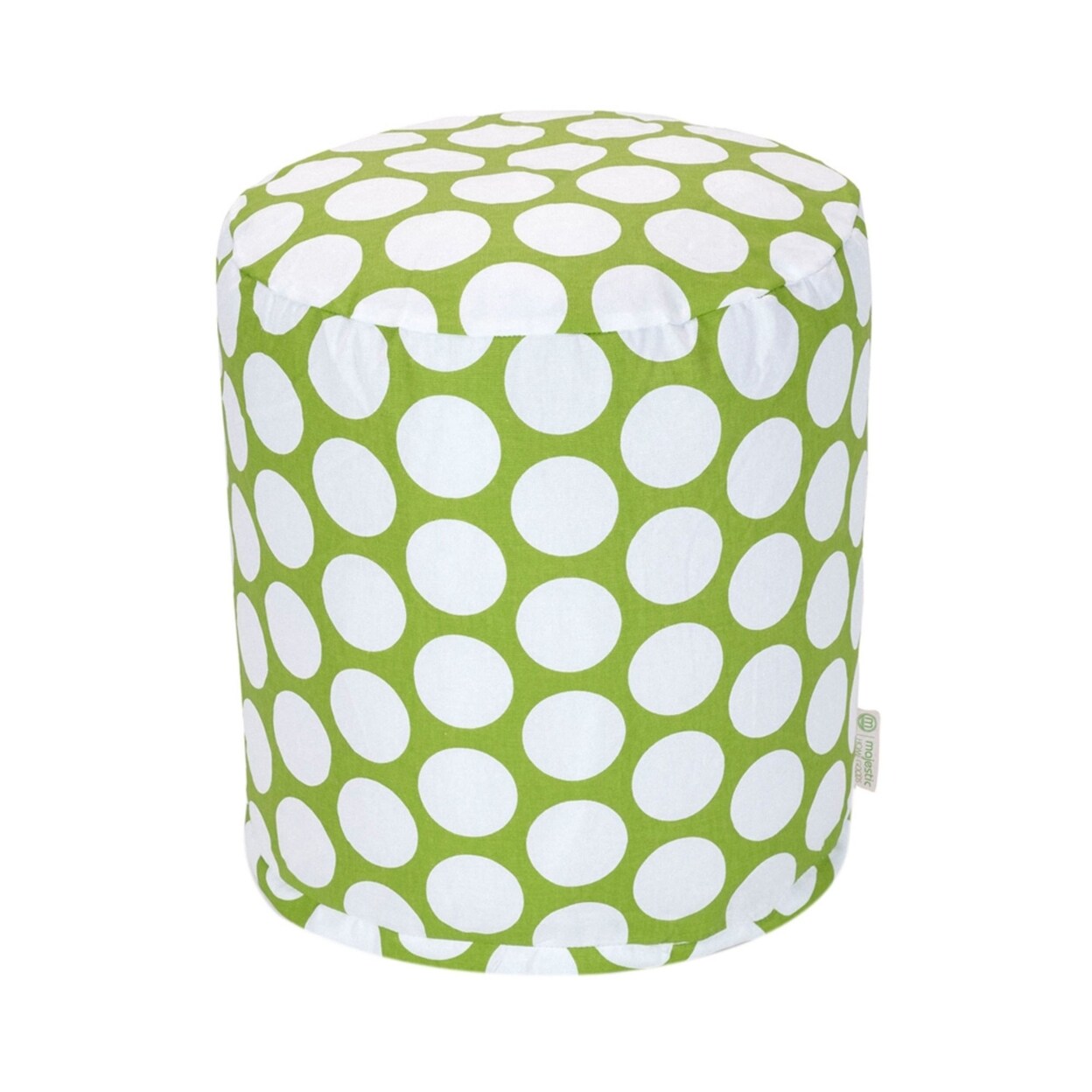 Majestic Home Goods   Decorative Hot Green Large Polka Dot Small Pouf Ottoman