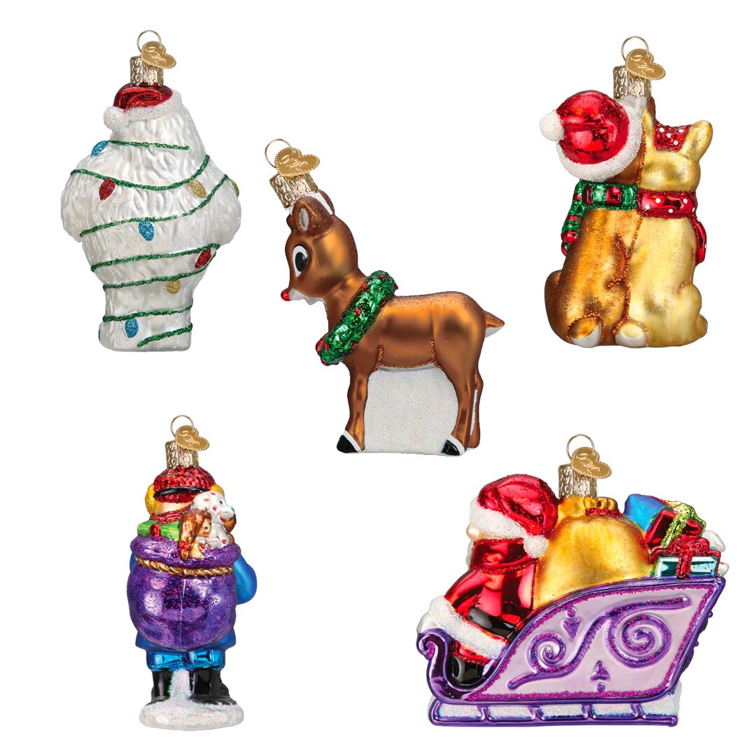 Old World Christmas: Rudolph The Red Nosed Reindeer Hanging Ornaments, Set of 5