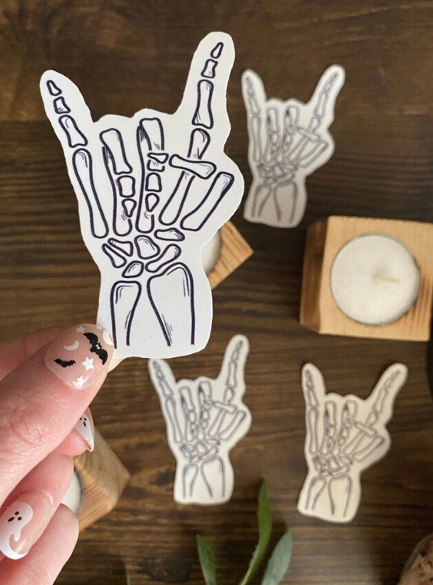 skeleton thumbs up badge holder | MakerPlace by Michaels