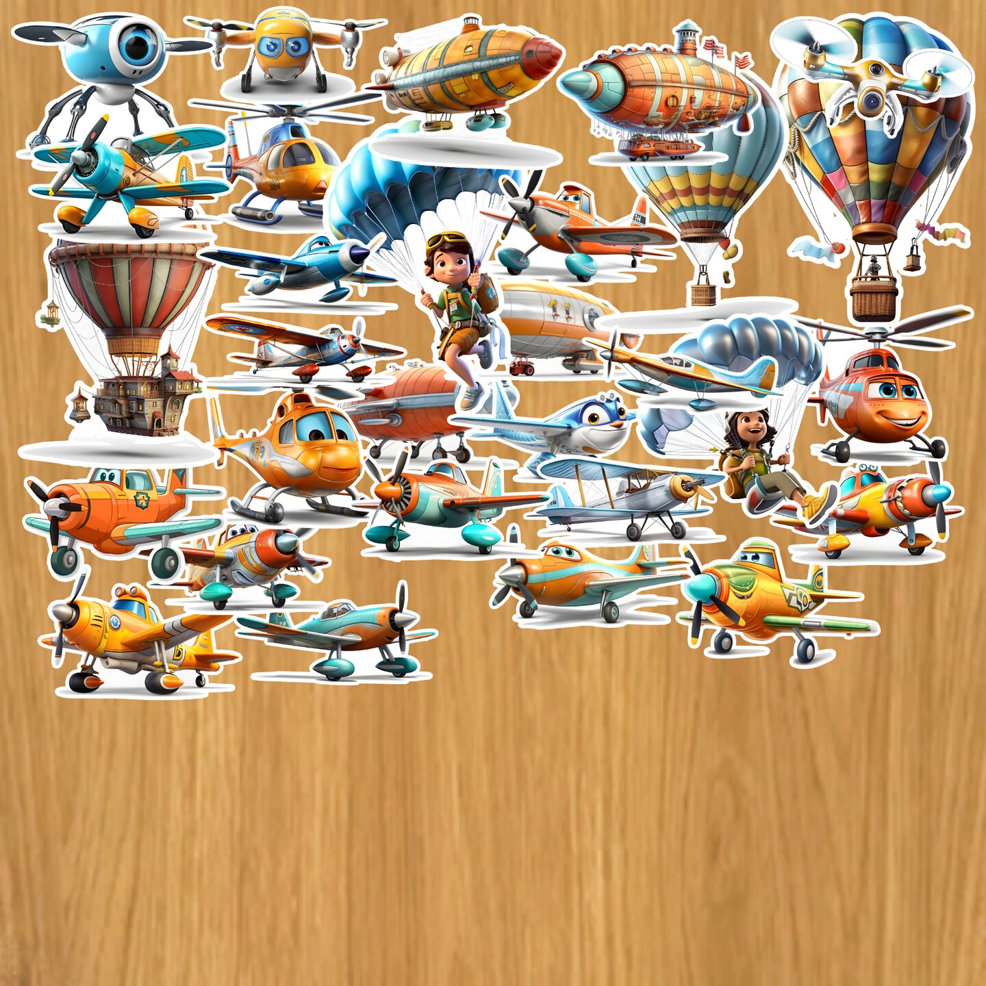 Airplane And Hot Air Balloon Stickers MakerPlace by Michaels