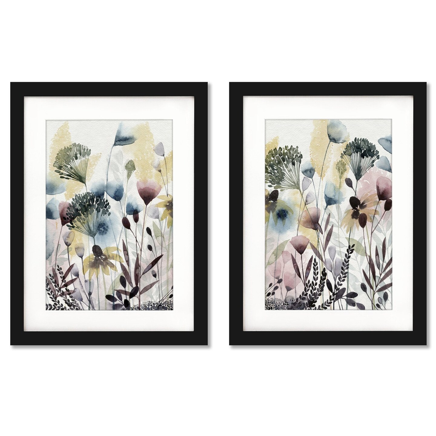 Watercolor Wildflower by World Art Group - 2 Piece Gallery Framed Print Art Set