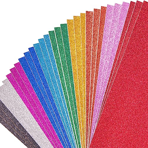30 Sheets Light Blue Glitter Cardstock Paper for DIY Crafts, Card