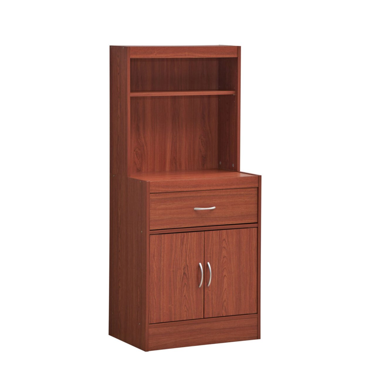 Hodedah 54&#x22; Tall Open Shelves, 1-Drawer and Bottom Enclosed Storage Kitchen Cabinet