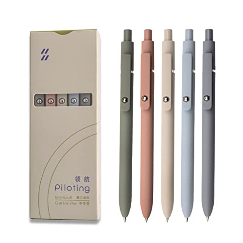 5Pcs/Box Kawaii Colored Gel Pen Set 0.5mm Fine Point Ballpoint