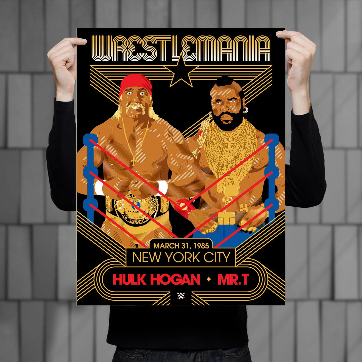 Phenom Gallery WWE Wrestlemania 1 Hulk Hogan and Mr. T 18&#x22; x 24&#x22; Serigraph