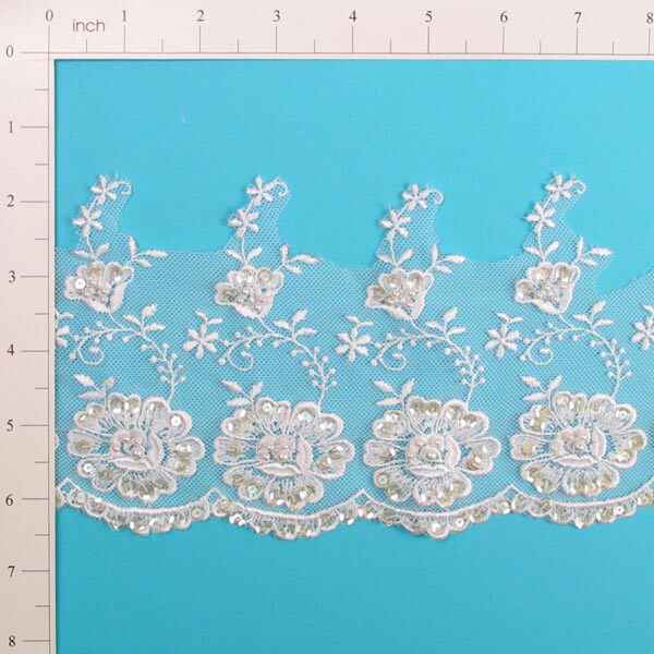 5&#x22; Vintage Beaded Bridal Lace Trim