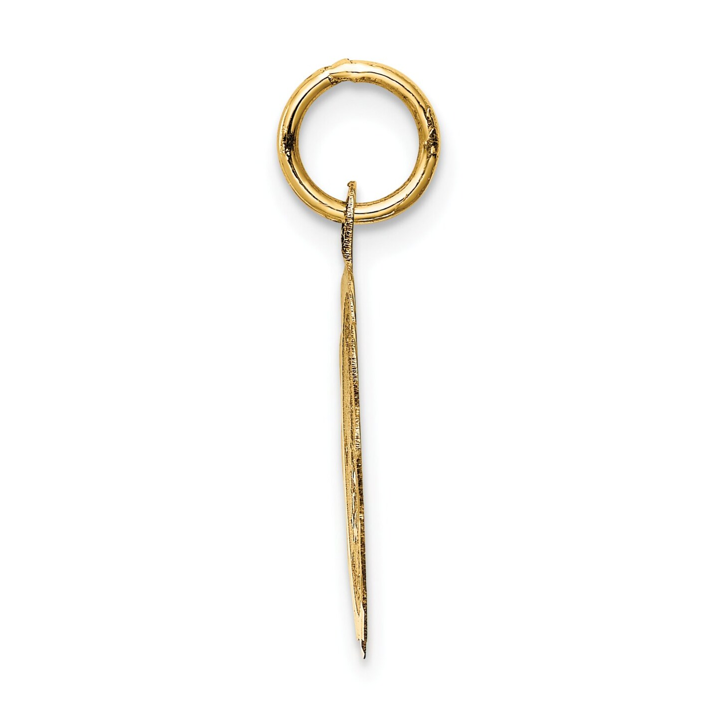 14K Yellow Gold Merry Christmas Tree Disc Charm Pendant Jewerly 21mm x 15mm