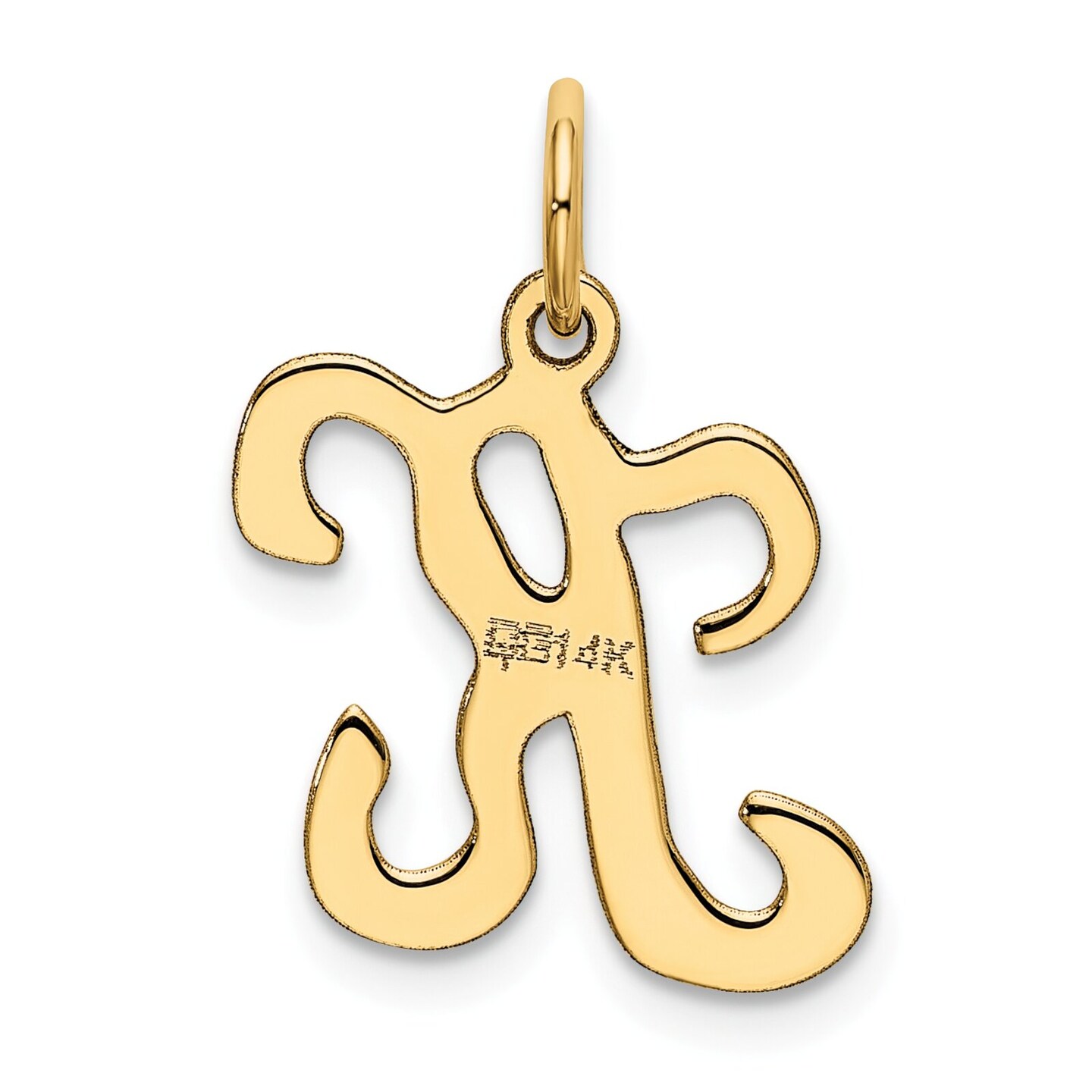 14K Gold Polished Fancy Initial Letter K Charm Pendant Jewerly 20mm x 11mm