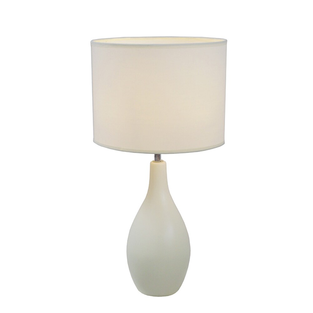 Simple Designs   Oval Bowling Pin Base Ceramic Table Lamp