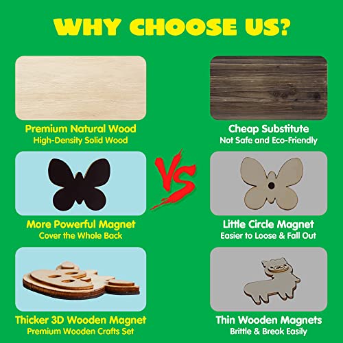 JOYIN Wooden Magnets, Spring Arts &#x26; Crafts for Boys and Girls Ages 4+, Childrens Painting Craft Activities Kit, Craft Toys Gifts for 4, 5, 6, 7, 8, 9, 10, 11 &#x26; 12 Year Old Kids