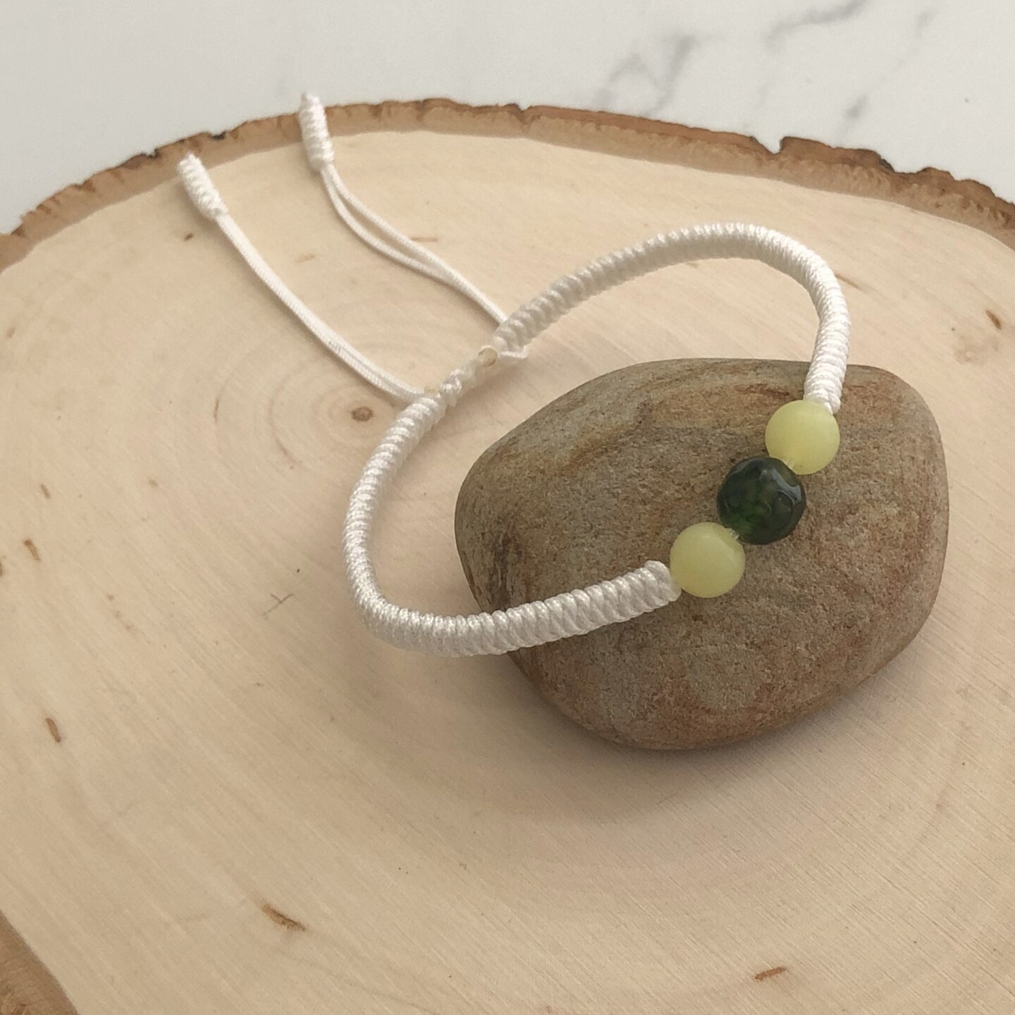 Gemini Zodiac Bracelet with agate and yellow jade | MakerPlace by