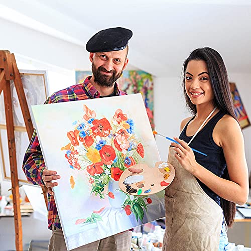 60-Piece Paint Brush Set Round and Flat Small Brushes Bulk for Detail Painting