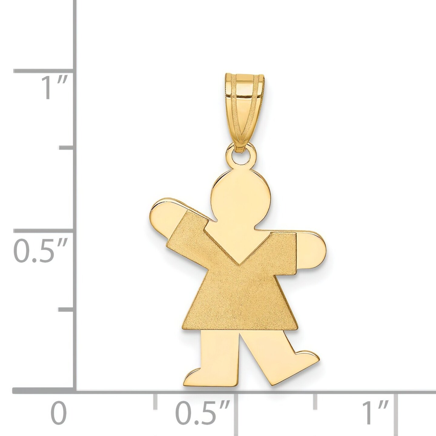 14K Yellow Gold The Kids Girl Charm Pendant Jewelry 25mm x 14mm
